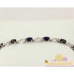 Серебряный браслет Колыбель с сапфиром 4138rs